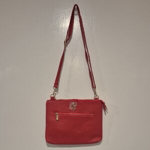 Herrs Phillies Red Crossbody Shoulder Bag with Gold Accents